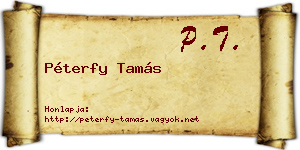 Péterfy Tamás névjegykártya