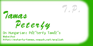 tamas peterfy business card